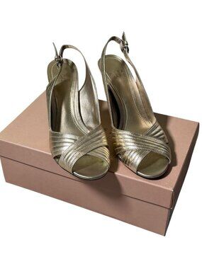 Alex Marie Whisper711 Gold Slingback Heels Size 8M